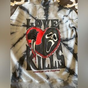 Love Kills Ghostface Assholes Live Forever Hoodie